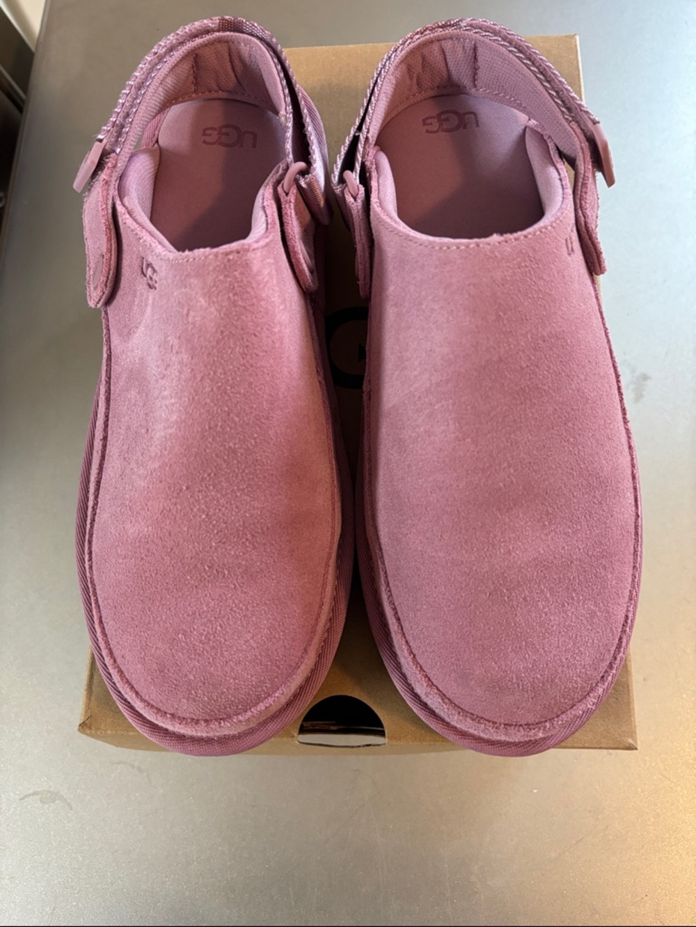 UGG Dusty Rose Suede Slip-On Clogs